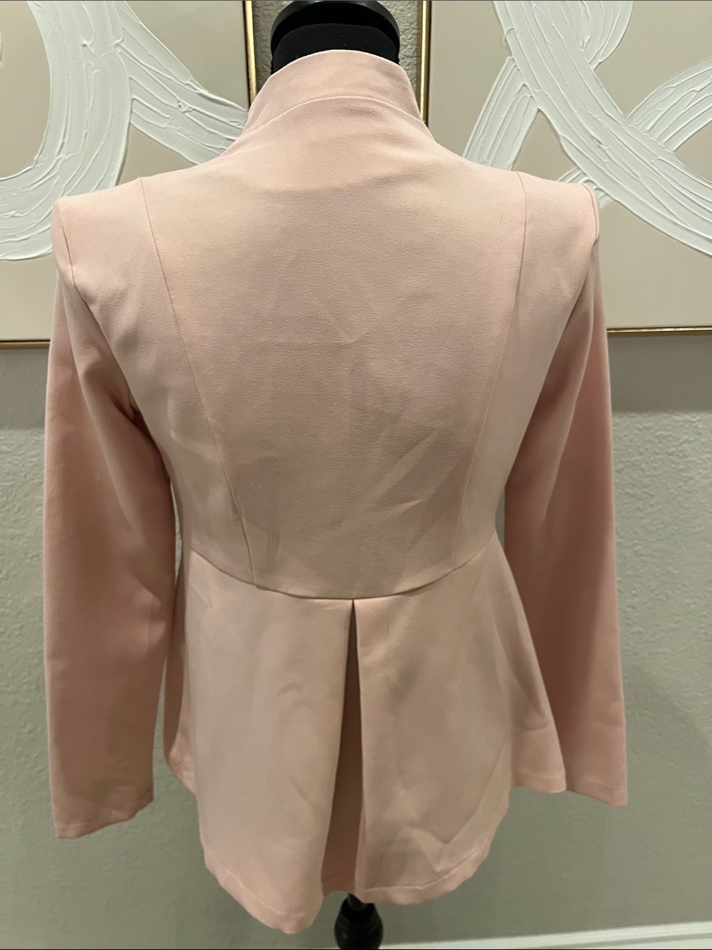 Women's Blush Pink Open-Front Blazer Jacket - Picture 4 of 5